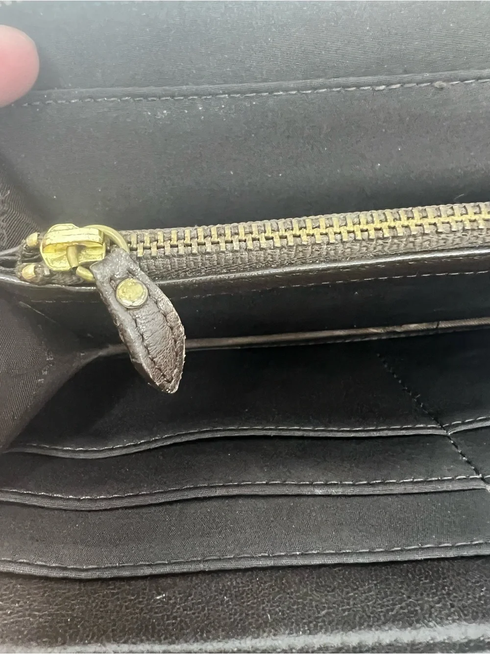 Ralph Lauren Brown Zip Around Accordion Wallet